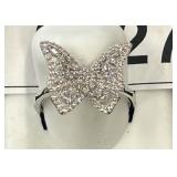 Sterling Silver Butterfly Ring with CZ Accents