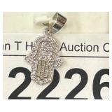 Sterling Silver Hamsa Hand Pendant