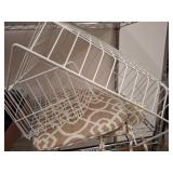 White Metal Baskets and Cushion Set