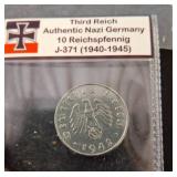 10 Reichspfennig Zinc Coin, 1941, Third Reich