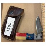 Folding Pocket Knife with Multicolor Handle and Da