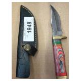 Fixed-Blade Hunting Knife with Multicolored Handle