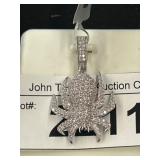 Sterling Silver Spider Pendant with CZ Accents