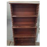 Wooden Four-Shelf Bookcase with Turned Supports