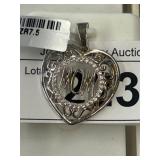 Sterling Silver Heart Pendant with ï¿½Momï¿½ Design