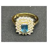 .925 Ring with London Blue Topaz
