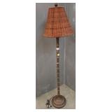 Wooden Floor Lamp with Woven Shade 60in
