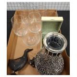Lot with Mosaic Vase, Glassware, Jewelry,