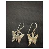 Sterling Silver Butterfly Dangle Earrings