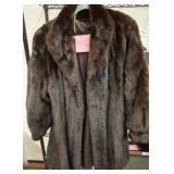 Mink Fur Coat, Size L/16, with Bemberg Lining