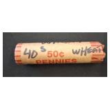 Roll of Wheat Pennies, $0.50 Marked