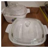 2 Glass-Lidded Ceramic Baking Dishes