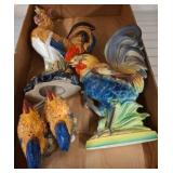 Ceramic Rooster Figurines, Several Styles