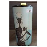 Painted Ceramic Vase, 8x18in