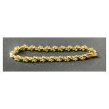 Gold-Tone Bracelet With Rhinestone Accents, 8 Inch