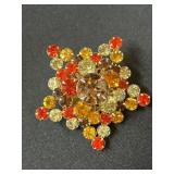 1950 Austrian Rhinestone Starburst Brooch
