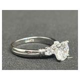 925 China Sterling Silver Ring with CZ Stones