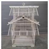 White Decorative Wire Birdcage, 16x16x24in