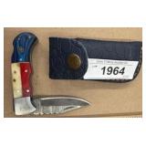 Damascus Style Folding Knife-Multicolor Handle