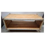 Industrial Wooden Crate Table with Metal Frame