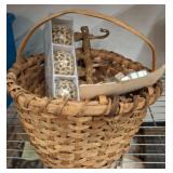 Wicker Basket with Assorted Decorative Items