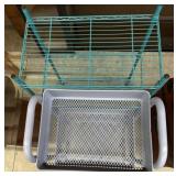 2 PC METAL RACK , 3 TIER ROLLING CART