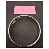 18K RGP Bangle Bracelet with Chain Clasp