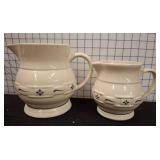 Two Longaberger Pottery Stoneware Pitchers