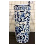 Blue and White Ceramic Vase, 18in