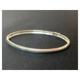 Silver-Tone Metal Hinged Bangle Bracelet