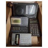 ASSORTED CALCULATORS AND VINTAGE RADIO