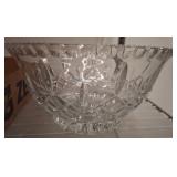 Pressed Glass Bowl with Starburst Design