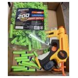 NERF GUN WITH ASSORTED DARTS