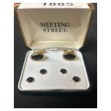 Meeting Street Gold-Tone and Black Onyx Cufflink a