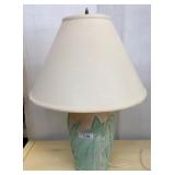 Ceramic Table Lamp with Cut-Out Leaf/Floral Design
