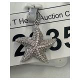 Sterling Silver Starfish Pendant with Crystals