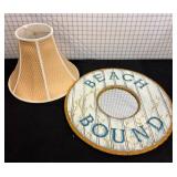 Lampshade and ï¿½Beach Boundï¿½ Wall Decor