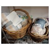 WICKER BASKET AND PLUSH THROWS