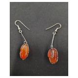 Sterling Silver and Carnelian Earrings
