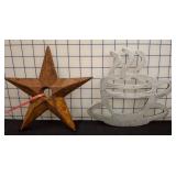 Rustic Metal Star and Aluminum Coffee Cup Wall Art