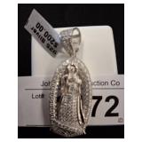 925 Silver Religious Pendant with CZ Accents