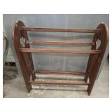 Wooden Quilt Rack with Heart Cutout Details