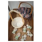 Ceramic Basket, Longaberger Woven Basket
