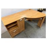 Corner L-Shaped Wood Laminate Desk with Storage Ca