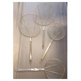 4 Stainless Steel Skimmers by Winco