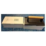 2 pc Winco Cast Iron Steak Weight with Wood Handle