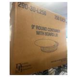 9-Inch Round Containers with Board Lids, 250 Ct