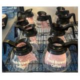 Glass Coffee Pots with Black Handles