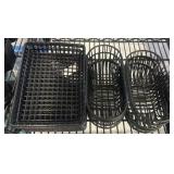 Black Plastic Baskets, Mixed Shapes