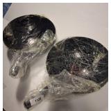 Two Black Nonstick Woks with Handles